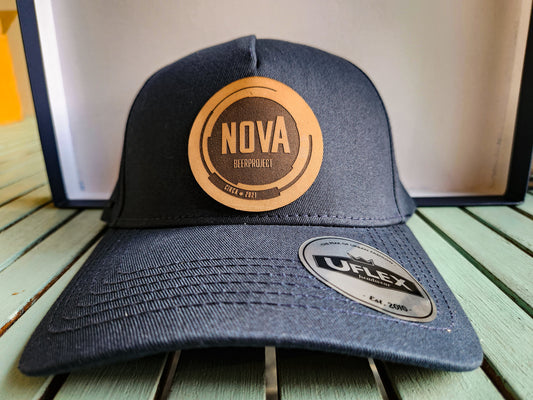 Nova Cap Leather Badge Navy